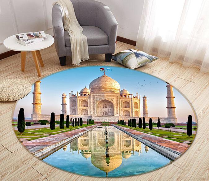 3D Taj Mahal 080 Round Non Slip Rug Mat Mat AJ Creativity Home 