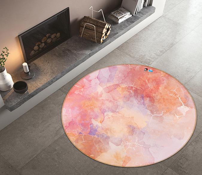 3D Red Stone Pattern 186 Round Non Slip Rug Mat Mat AJ Creativity Home 