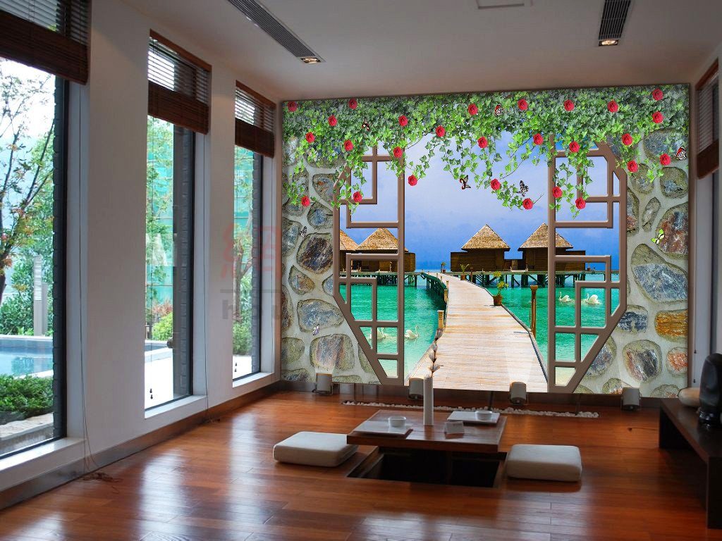 3D Sea Bridge Pavilion 56 Wallpaper AJ Wallpaper 