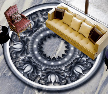 3D Round Black 098 Floor Mural Wallpaper AJ Wallpaper 2 