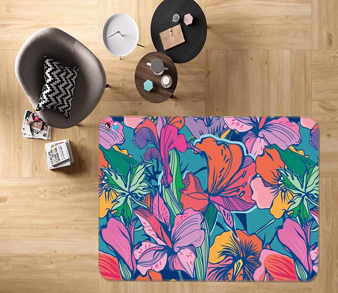 3D Flower Bright 065 Non Slip Rug Mat Mat AJ Creativity Home 