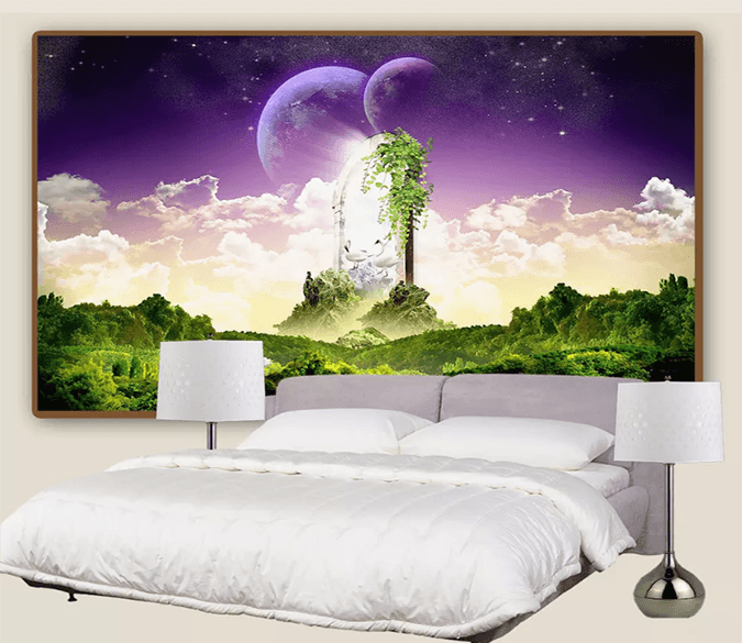 3D Moon Woods Swan 1197 Wallpaper AJ Wallpaper 2 