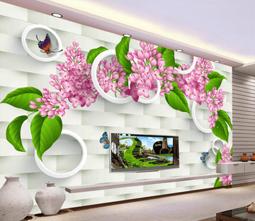 3D Small Flower Butterfly 314 Wallpaper AJ Wallpaper 