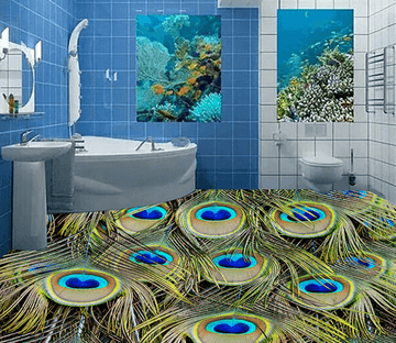 3D Peacock Feather 065 Floor Mural Wallpaper AJ Wallpaper 2 