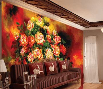 3D Blooming Bouquet 003 Wallpaper AJ Wallpaper 