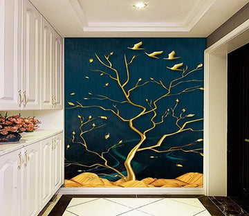 3D Golden Twig 515 Wallpaper AJ Wallpaper 