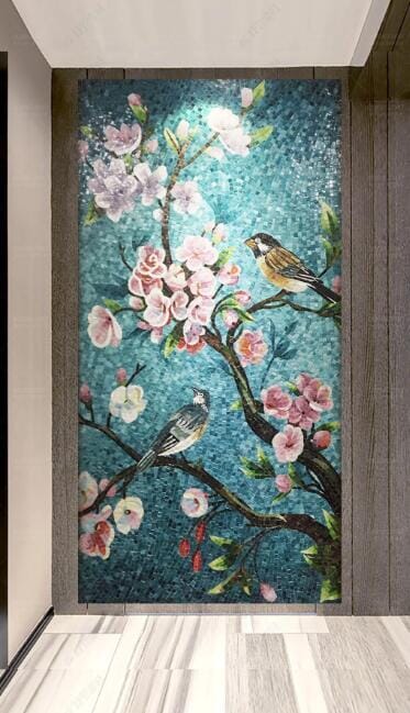 3D Bird Flowers WC284 Wall Murals Wallpaper AJ Wallpaper 2 