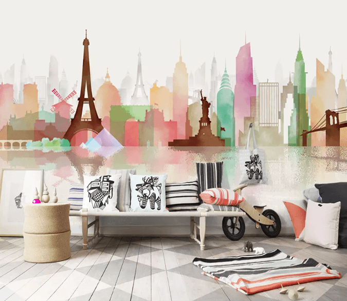 3D Color Painting City 1240 Wallpaper AJ Wallpaper 2 