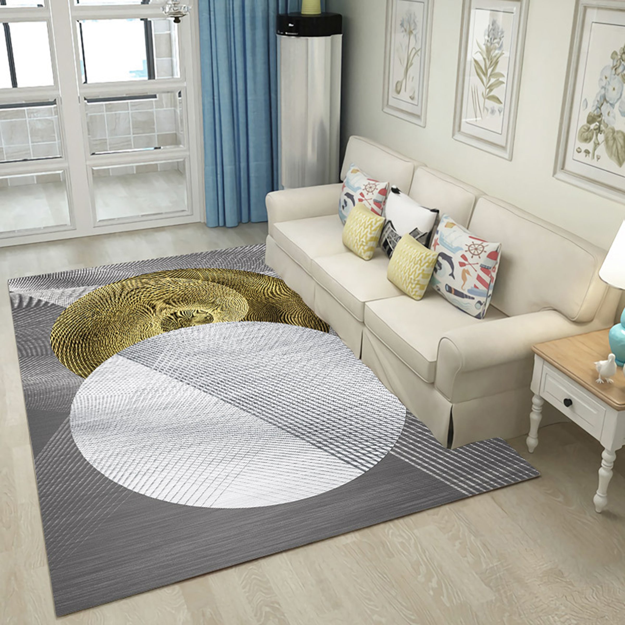 3D Light Round Shape WG408 Non Slip Rug Mat Mat AJ Creativity Home 