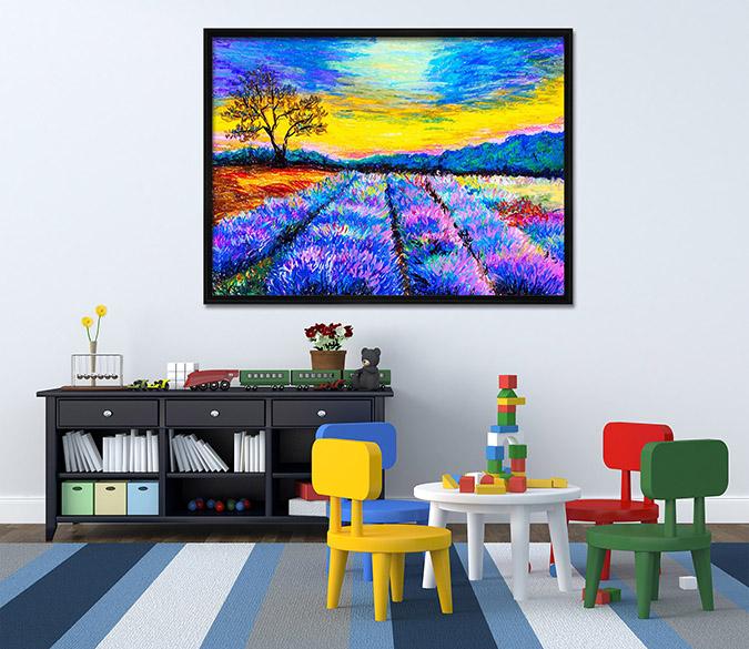 3D Evening Flowers 187 Fake Framed Print Painting Wallpaper AJ Creativity Home 