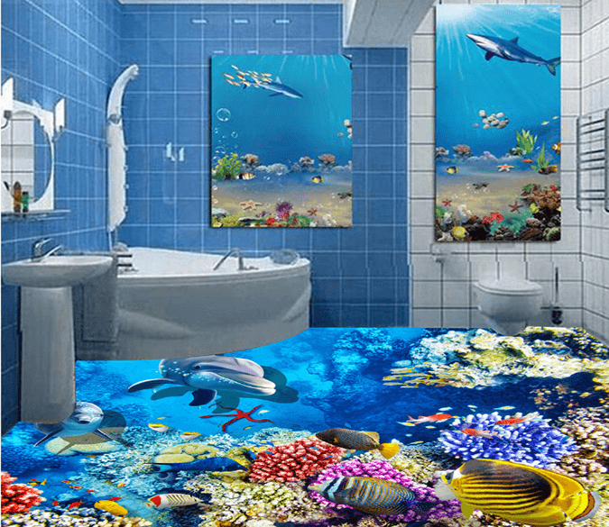 3D Beautiful Deep Sea 020 Floor Mural Wallpaper AJ Wallpaper 2 