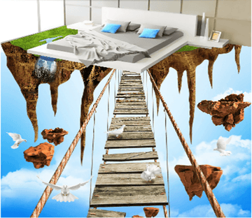 3D Single-Plank Bridge 006 Floor Mural Wallpaper AJ Wallpaper 2 
