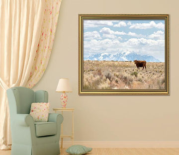 3D Cow Hardworking 128 Fake Framed Print Painting Wallpaper AJ Creativity Home 