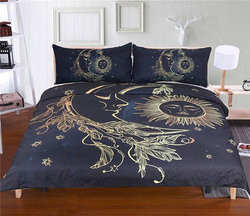 3D Moon And Sun 202 Bed Pillowcases Quilt Wallpaper AJ Wallpaper 