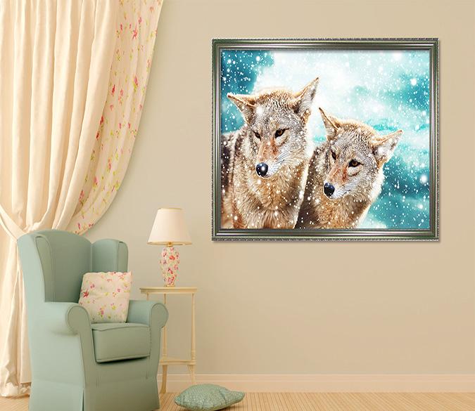 3D Dependent Fox 079 Fake Framed Print Painting Wallpaper AJ Creativity Home 