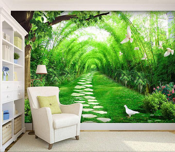3D Bamboo Forest Trail 745 Wallpaper AJ Wallpaper 