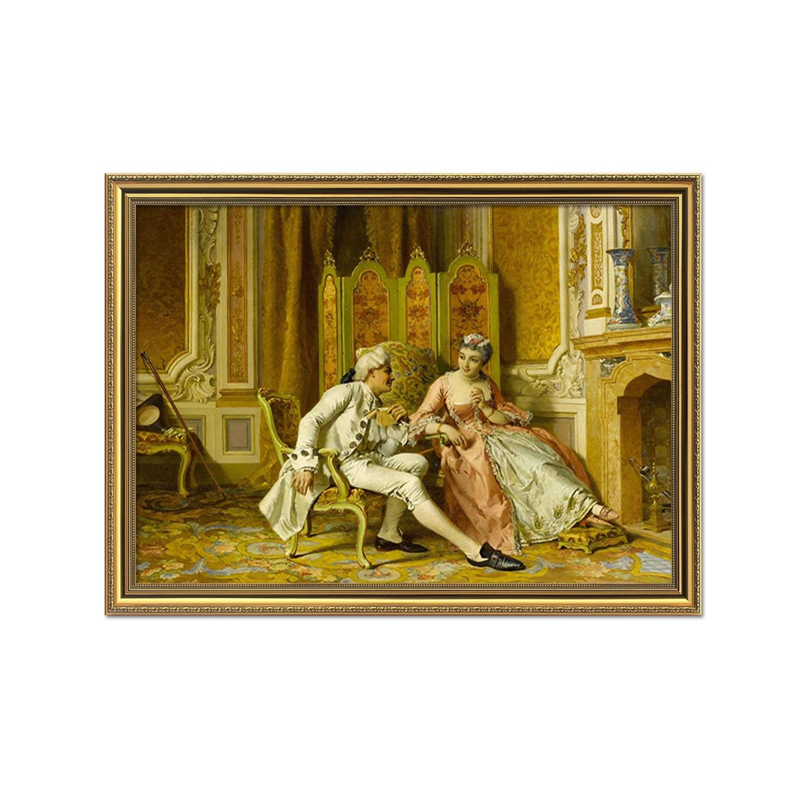 3D Couples Look 140 Fake Framed Print Painting Wallpaper AJ Creativity Home 