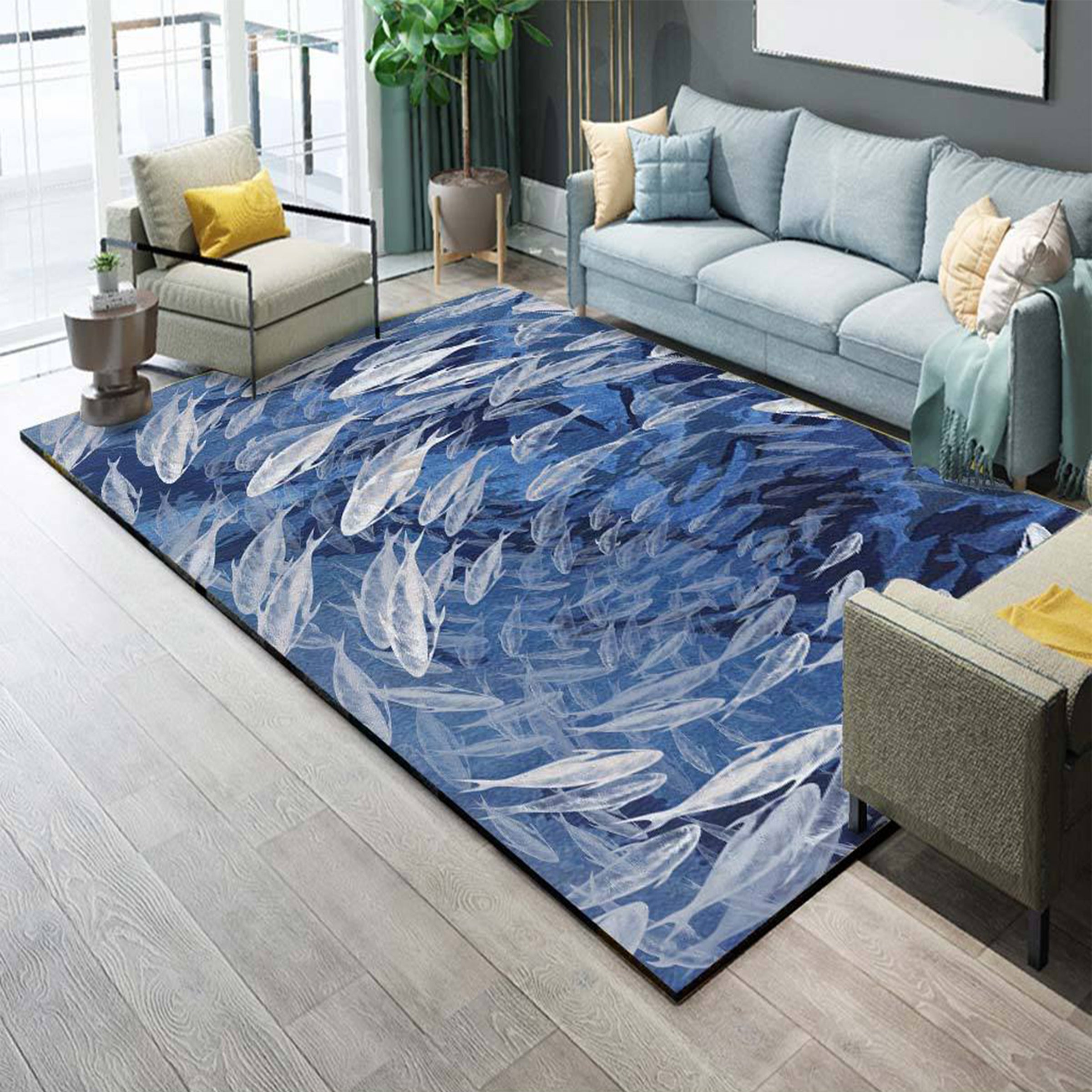 3D Fish WG178 Non Slip Rug Mat Mat AJ Creativity Home 