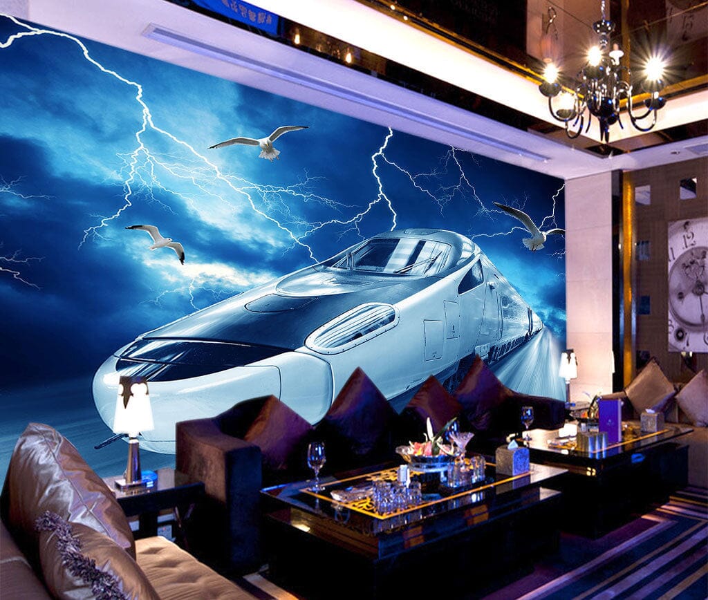 3D Lightning Ship WC085 Wall Murals Wallpaper AJ Wallpaper 2 