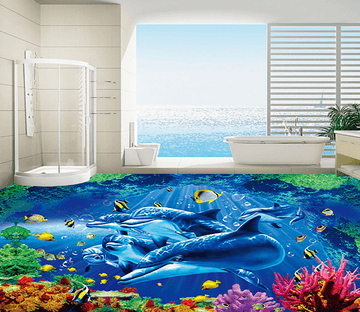 3D Multicolored Coral 126 Floor Mural Wallpaper AJ Wallpaper 2 