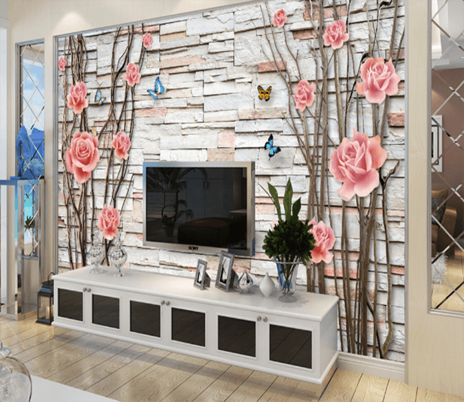 3D Growing Roses 403 Wallpaper AJ Wallpaper 