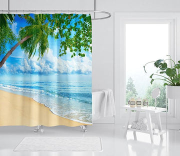 3D Beach Tree 138 Shower Curtain 3D Shower Curtain AJ Creativity Home 