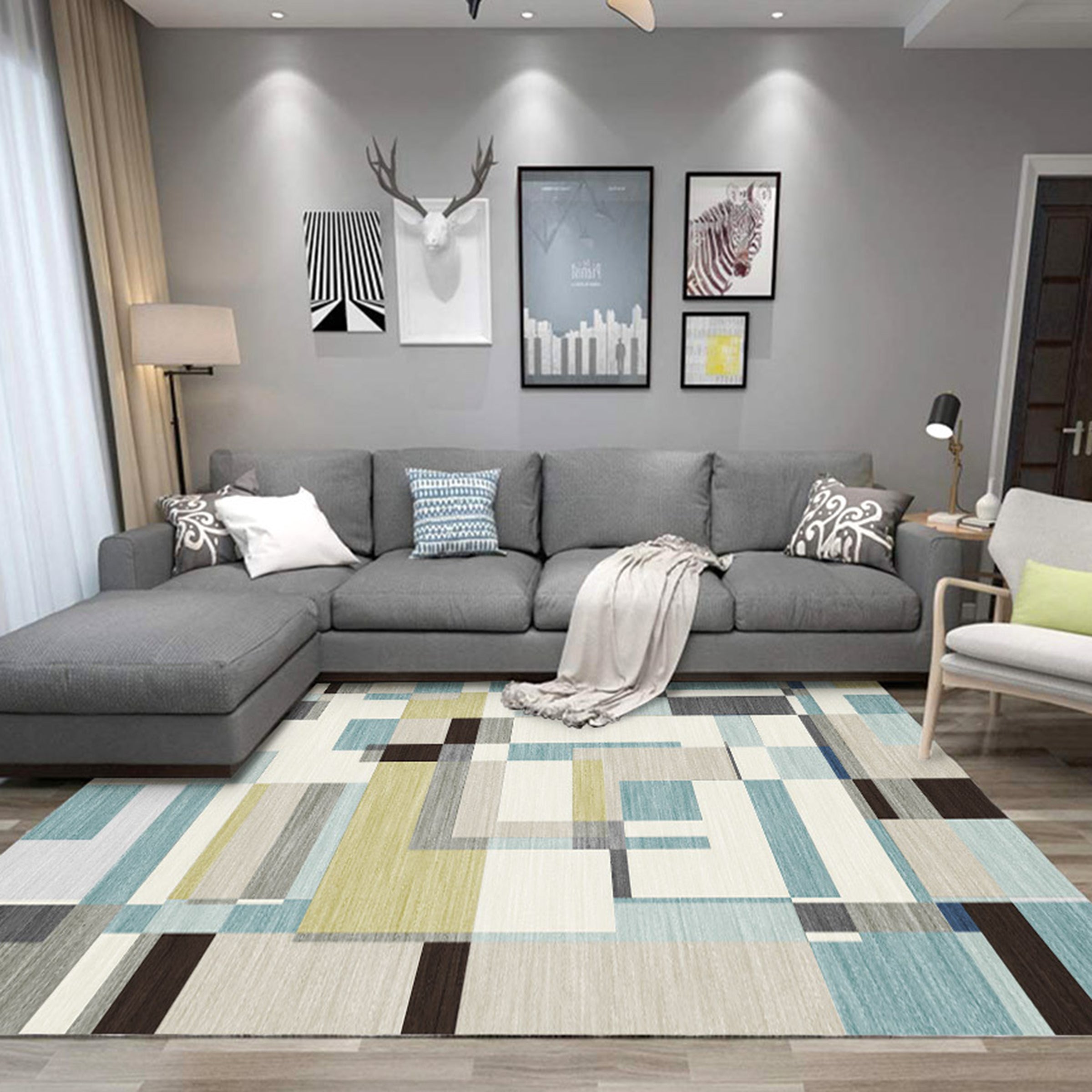 3D Modern Geometric Pattern WG407 Non Slip Rug Mat Mat AJ Creativity Home 