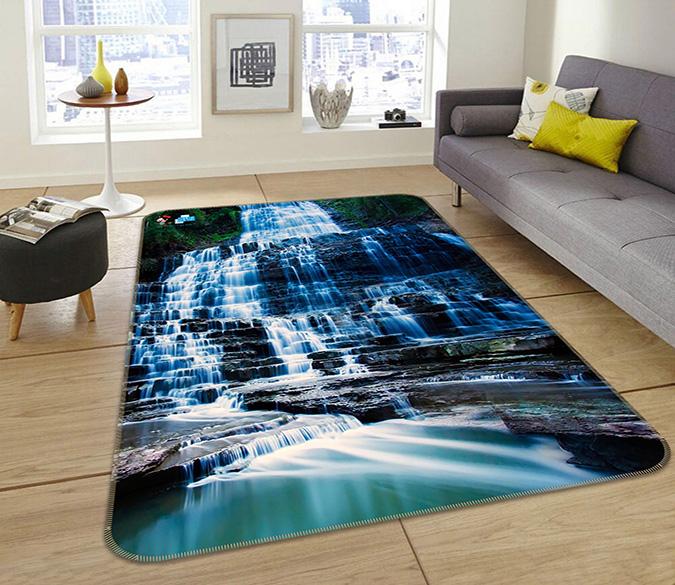 3D Waterfall Stone 048 Non Slip Rug Mat Mat AJ Creativity Home 