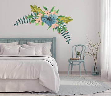 3D Graffiti Blue Flower 090 Wall Stickers Wallpaper AJ Wallpaper 