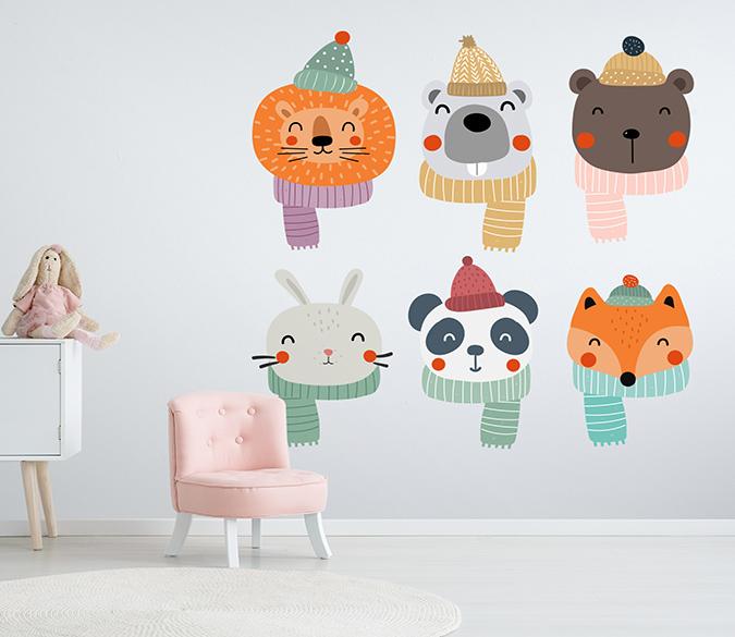 3D Animal Head Scarf 154 Wall Stickers Wallpaper AJ Wallpaper 