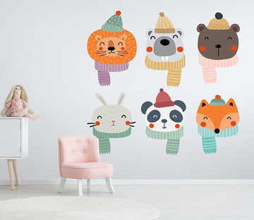 3D Animal Head Scarf 154 Wall Stickers Wallpaper AJ Wallpaper 