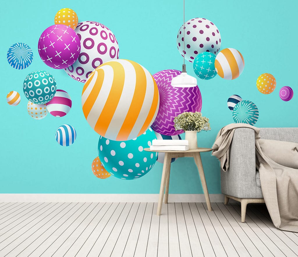 3D Colored Balls WC001 Wall Murals Wallpaper AJ Wallpaper 2 