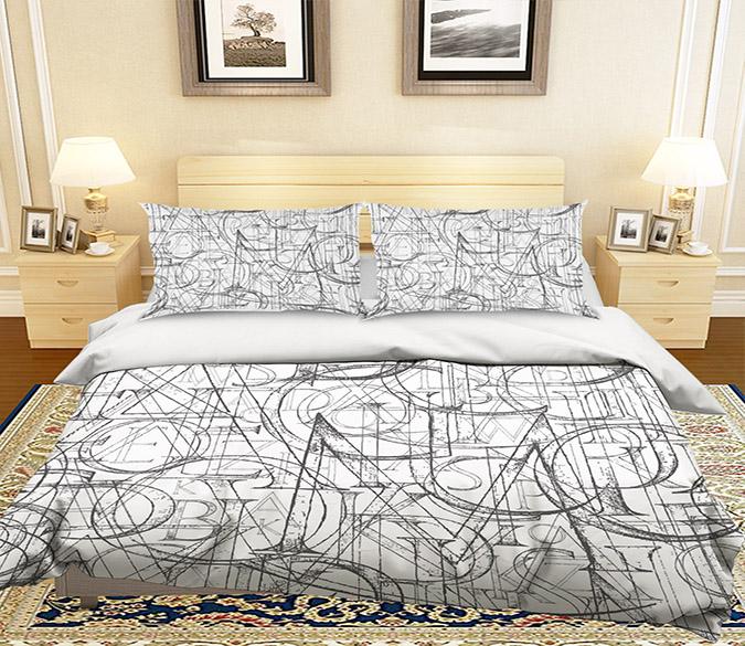 3D Alphabet Line 051 Bed Pillowcases Quilt Wallpaper AJ Wallpaper 