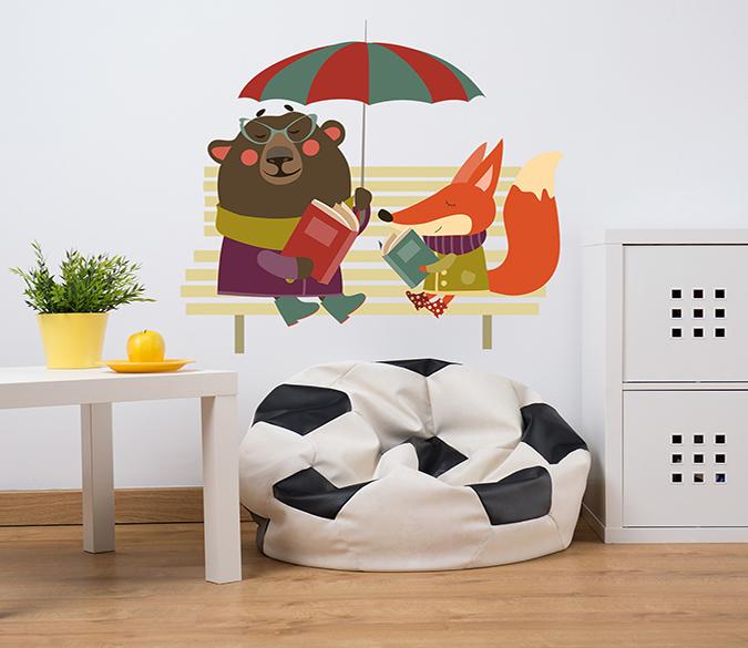 3D Umbrella Reading 018 Wall Stickers Wallpaper AJ Wallpaper 