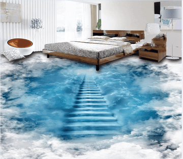 3D Clouds Stairss 188 Floor Mural Wallpaper AJ Wallpaper 2 