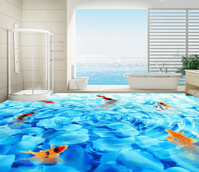 3D Petal River 087 Floor Mural Wallpaper AJ Wallpaper 2 