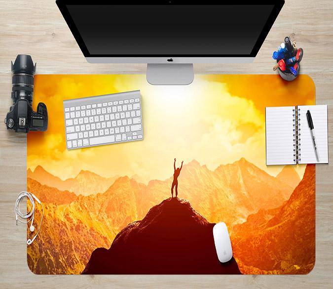 3D Sunset Mountain 071 Desk Mat Mat AJ Creativity Home 