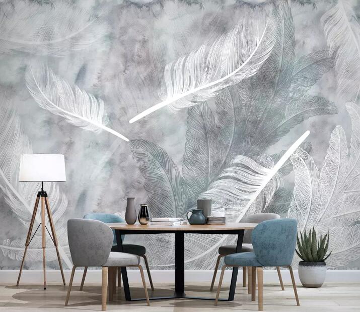 3D White Feather 424 Wall Murals Wallpaper AJ Wallpaper 2 