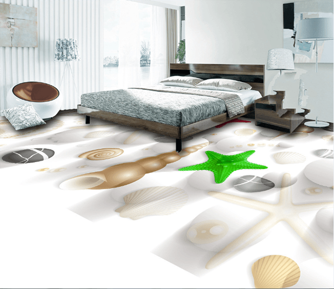 3D Conch 123 Floor Mural Wallpaper AJ Wallpaper 2 