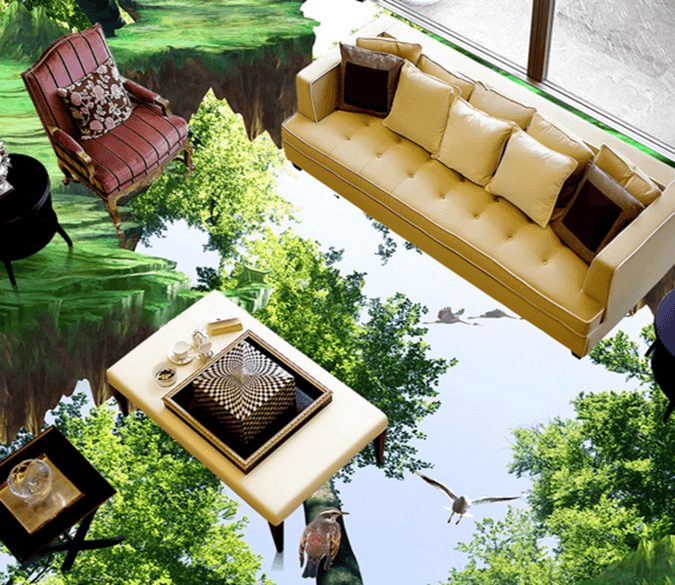 3D Small Tree 077 Floor Mural Wallpaper AJ Wallpaper 2 