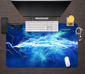 3D Blue Lightning 059 Desk Mat Mat AJ Creativity Home 
