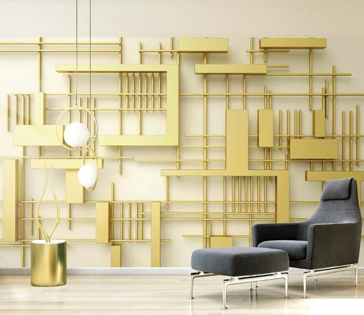 3D Simple Golden WC137 Wall Murals Wallpaper AJ Wallpaper 2 