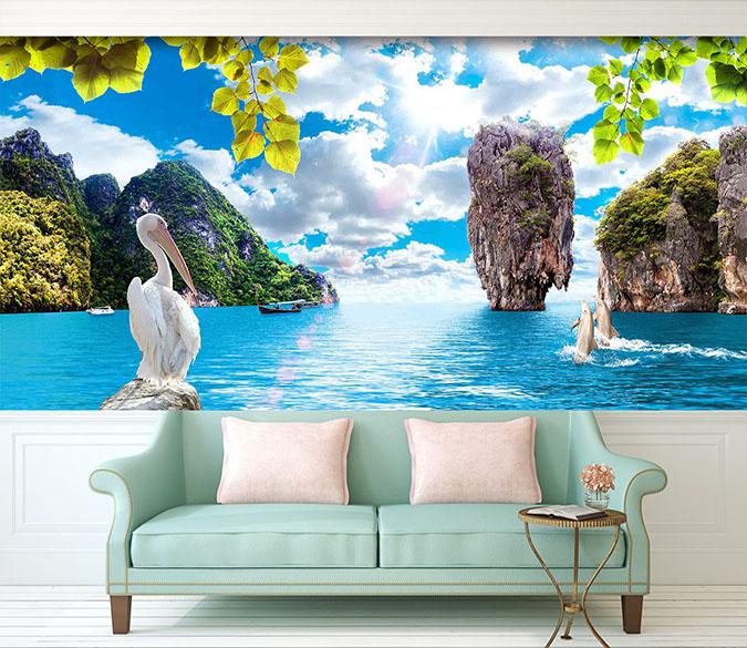 3D Mountain Peak Sea 764 Wallpaper AJ Wallpaper 