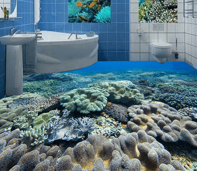 3D Deep Sea Stones 193 Floor Mural Wallpaper AJ Wallpaper 2 