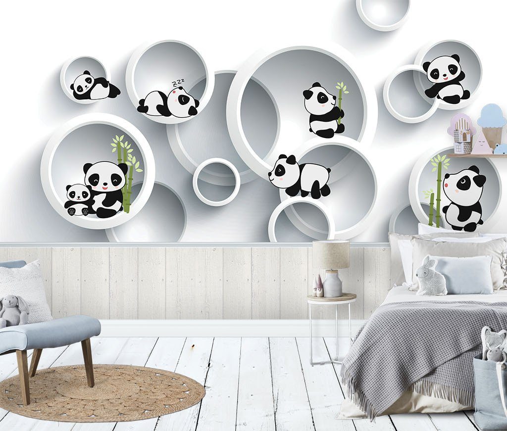 3D Cute Panda 830 Wall Murals Wallpaper AJ Wallpaper 2 