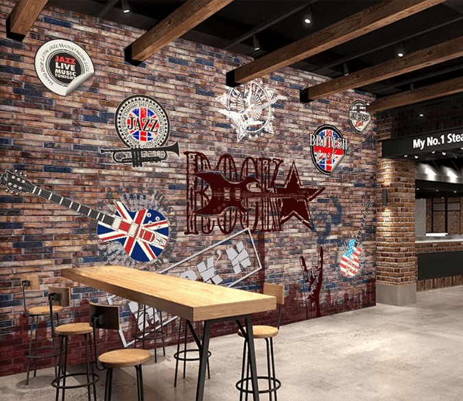 3D Brick Wall Guitar 999 Wallpaper AJ Wallpaper 2 