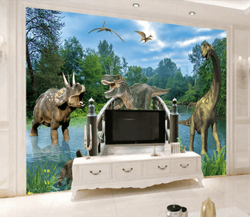 3D Dinosaur Woods 574 Wallpaper AJ Wallpaper 