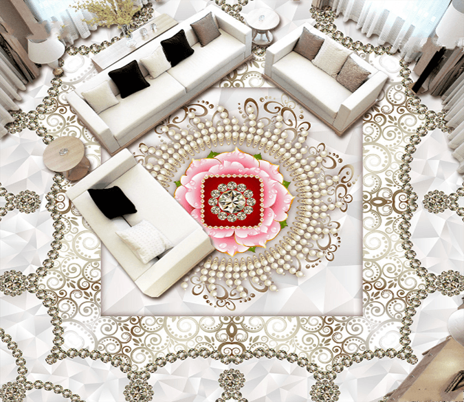 3D Diamond Flower 219 Floor Mural Wallpaper AJ Wallpaper 2 