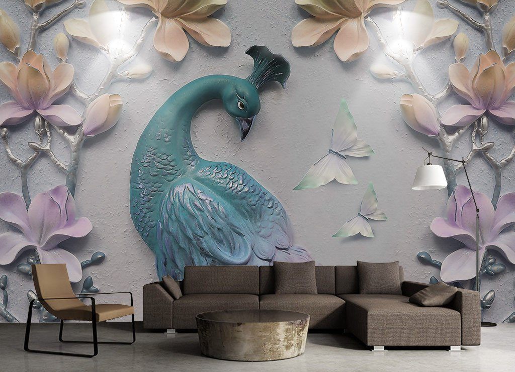 3D Peacock 64 Wall Murals Wallpaper AJ Wallpaper 2 