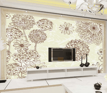 3D Line Flowers 529 Wallpaper AJ Wallpaper 